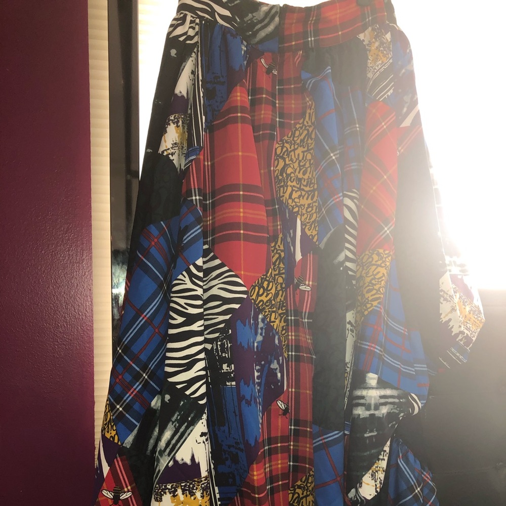 New York & Co hi-low mixed print bubble skirt.